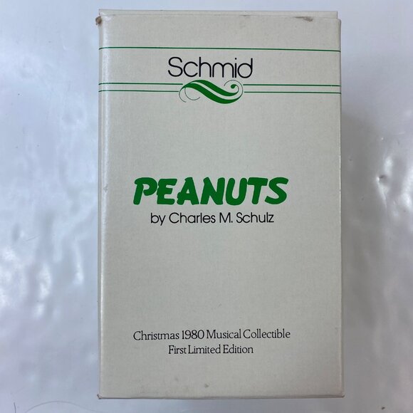 Schmid Peanuts Snoopy Oh Christmas Tree 1980 Musical Figurine First Limited - Picture 9 of 10